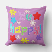 Coussin Soyez heureux ! , multicolore (Recto)