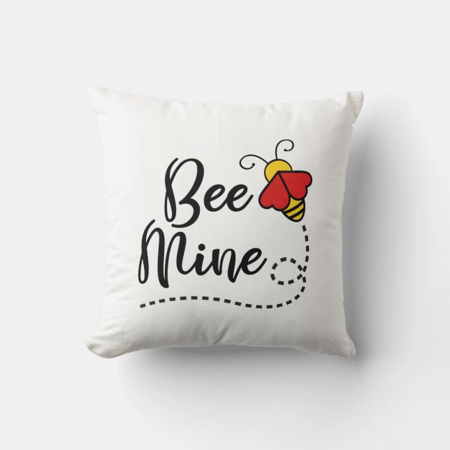 Coussin Soyez le mien Valentine Love Bee (Recto)