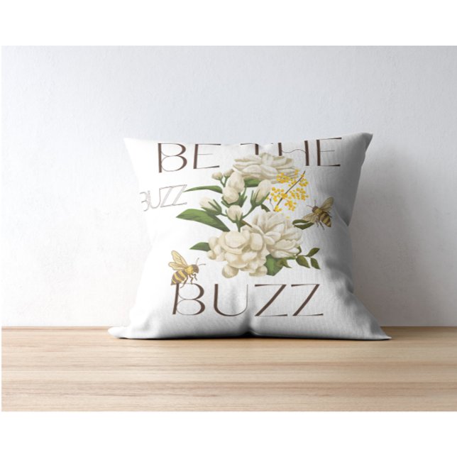 Coussin Soyez le professeur de abeille et de fleurs botani (Créateur téléchargé)