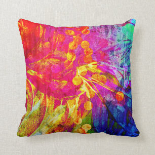 Coussin SOYEZ peinture abstraite de remous floraux