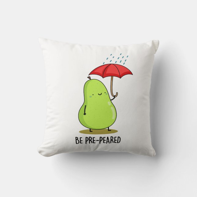 Coussin Soyez Pré-Pear Funny Pear En Pluie Pun (Recto)