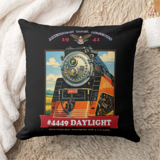 Coussin SP GS-4 Daylight Steam Locomotive Vintage Poster