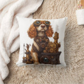 Coussin Spaniel Steampunk � Inventeur de chien victorien (Couverture)