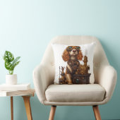Coussin Spaniel Steampunk � Inventeur de chien victorien (Chaise)
