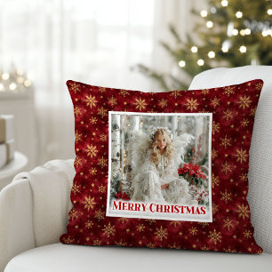 Coussin Spark Victorian Angel Rouge et Or Cadeau de Fêtes