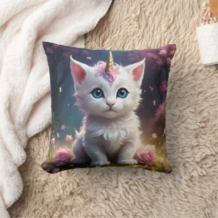 Coussin "Sparkle Paws : Le chat licorne enchanteur"