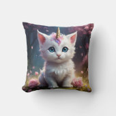 Coussin "Sparkle Paws : Le chat licorne enchanteur" (Recto)