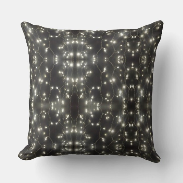 Coussin Sparkling Silver Lights Throw Pillow (Recto)