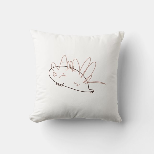 Coussin Sparky le hérisson débraillé - Dessin à la main po (Recto)