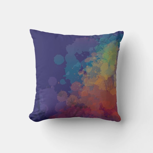 Coussin Spatter arc-en-ciel (Recto)