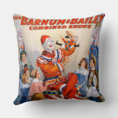 Coussin Spectacle vintage de clowns (Verso)