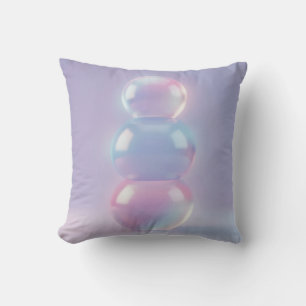 Coussin Sphères empilées pastel iridescent rêveur