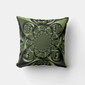 Coussin Sphères miniatures de forêt verte blanche (Recto)
