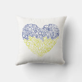Coussin Spiral tourbillons mehandi coeur drapeau ukrainien (Verso)