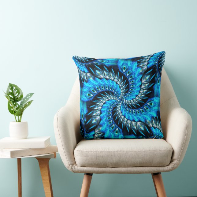Coussin Spirale de quelques rayures dans les tons bleus pe (Chaise)