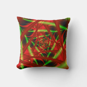 Coussin Spirale du réseau neuronal rouge et vert