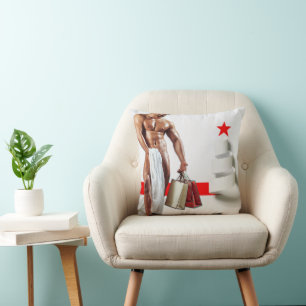 Coussin Spirale en papier blanc pour achats de Noël de Sli