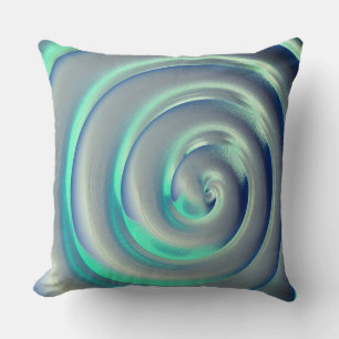 Coussin Spirale géante en argent et en aquamarine sur le b
