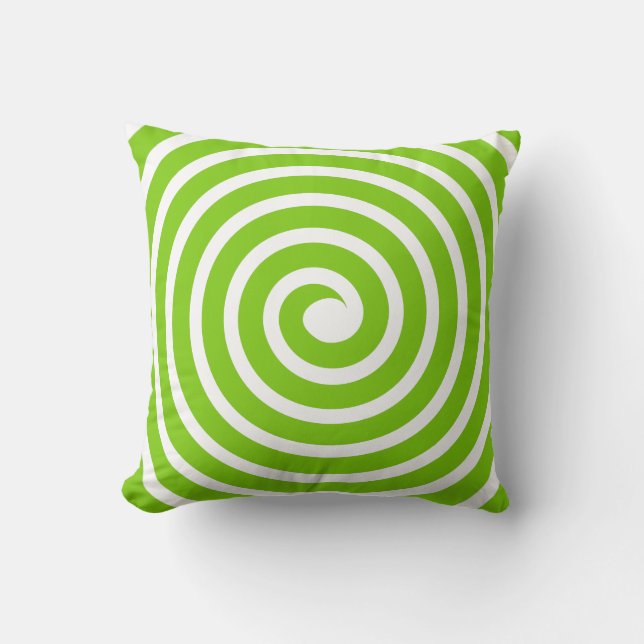 Coussin Spirale - Martian Green sur Blanc (Recto)