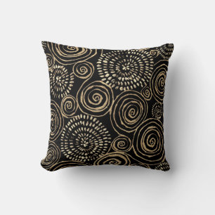 Coussin spirales de parties scintillant dorée, texture abs