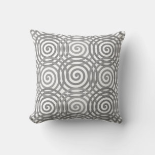 Coussin Spirales grises et blanches