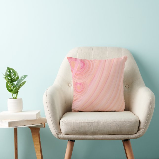 Coussin Spirales Pastel rose et Pêche (Chaise)