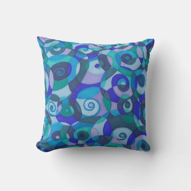 Coussin Spirales Vert Bleu (Recto)