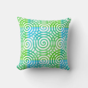 Coussin Spirales vertes et blanches