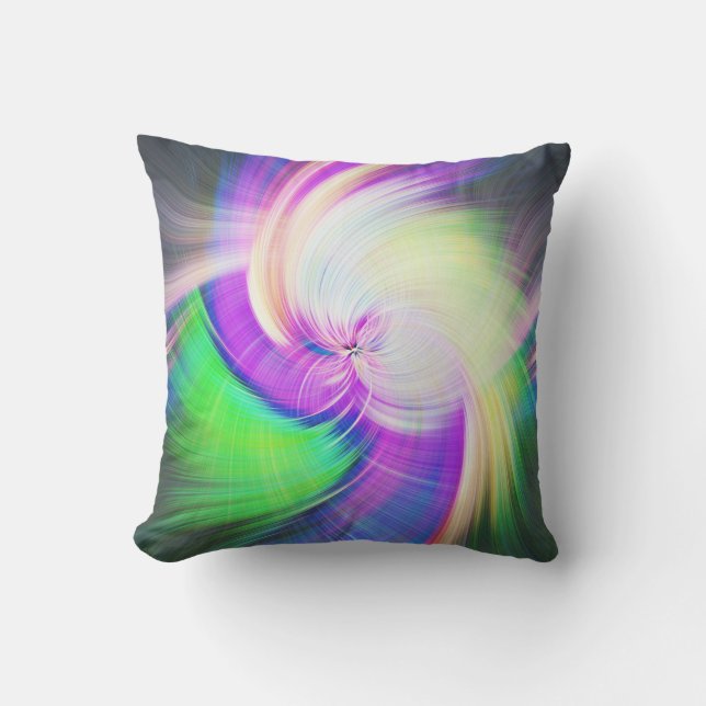Coussin SPIRALFLUO - Psychédélique colorée moderne fractal (Recto)