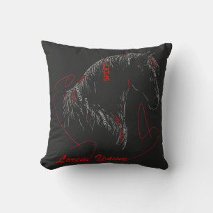 Coussin Spirit Inébranlable Art de typographie de cheval
