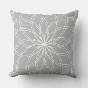 Coussin Spiro Mandala White Grey