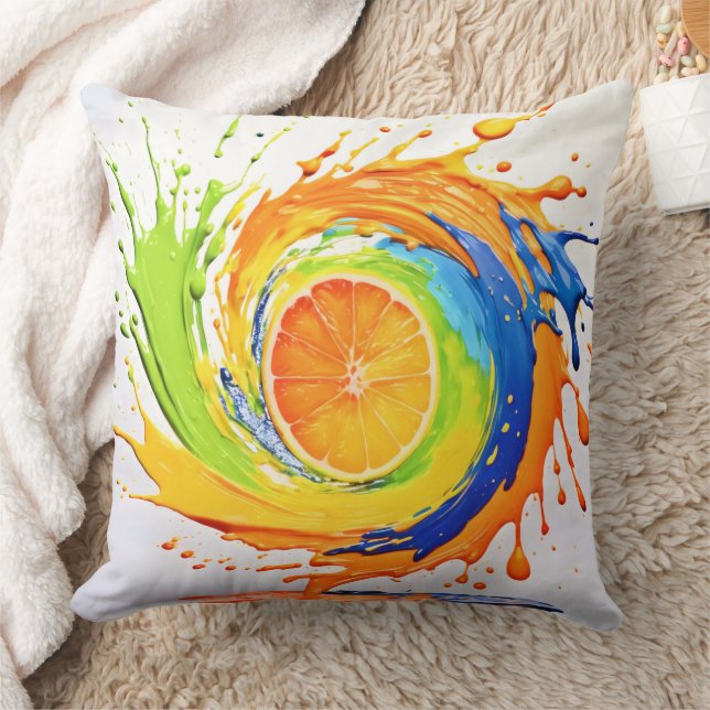Coussin Splash Citrus de la conception des couleurs (Couverture)