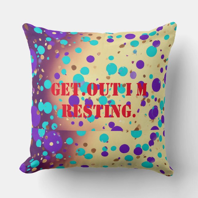 Coussin "Splash Confetti : pourpre & turquoise" (Recto)