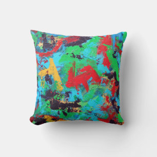 Coussin Splash-Coup de pinceau abstrait peint à la main