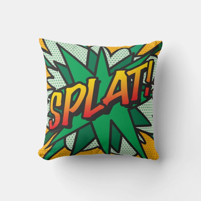 Coussin SPLAT OMG Drôle Moderne Cool Bande Dessinée Pop Ar (Recto)