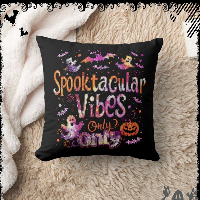 Coussin Spooktacular Vibes Only | ExDesigner | Halloween (Créateur téléchargé)