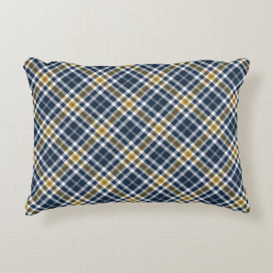 Coussin sportif d'accent de plaid de marine et