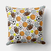 Coussin Sports Balls Enfants NOM Chambre Décor Garde-fou A (Verso)