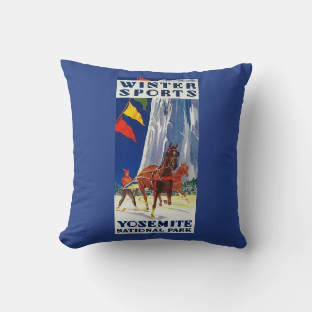Coussin Sports d'hiver chez Yosemite PosterYosemite, CA (Recto)