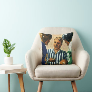 Coussin Sports Vintage, Tirage au Sort Pièce de Football A