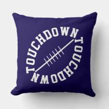 Sporty Big Football TOUCHDOWN On Navy Blue