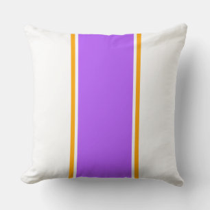 Coussin Sporty Léger Violet Orange Racine Stripes Sur Blan