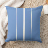 Coussin Sporty Sleek White Racing Stripes Sur Bleu Clair (Couverture)