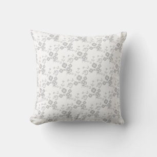 Coussin Spray Floral, CARRÉ blanc nuptial LAIT