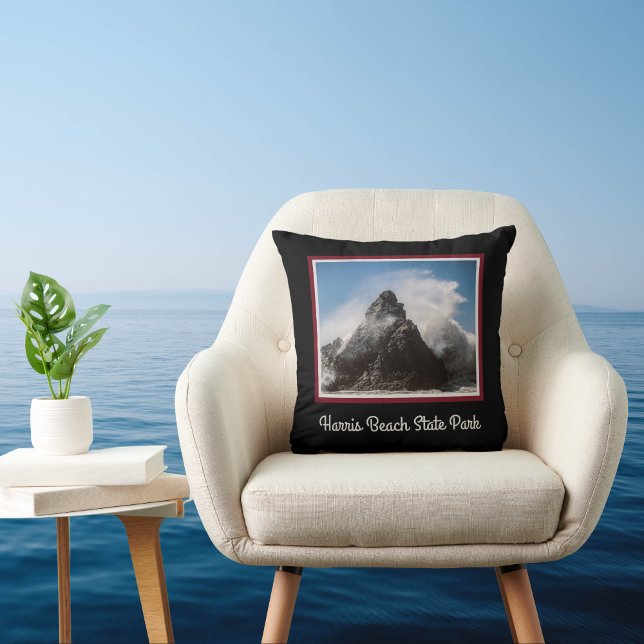 Coussin Spray sur mer au Harris Beach State Park (Créateur téléchargé)