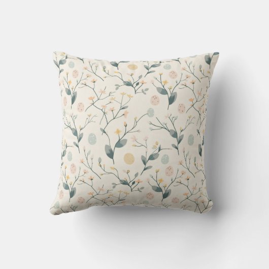 Coussin Spring Easter Botanical Throw Pillow (Verso)