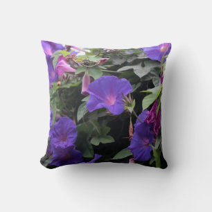 Coussin Spring Morning Glories en bleu
