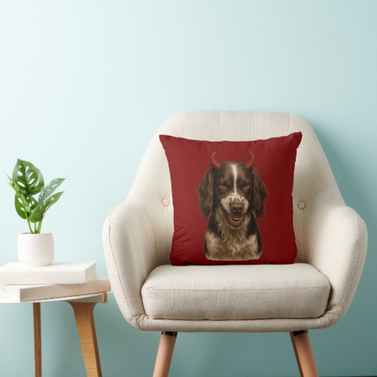 Coussin Springer Spaniel Angel / Devil naughty dog cushion (Chaise)