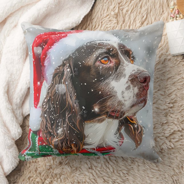 Coussin Springer Spaniel Chien Fête de Noël (Couverture)