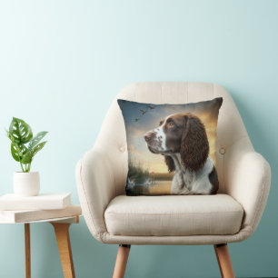 Coussin Springer Spaniel Dog By Duck Pond